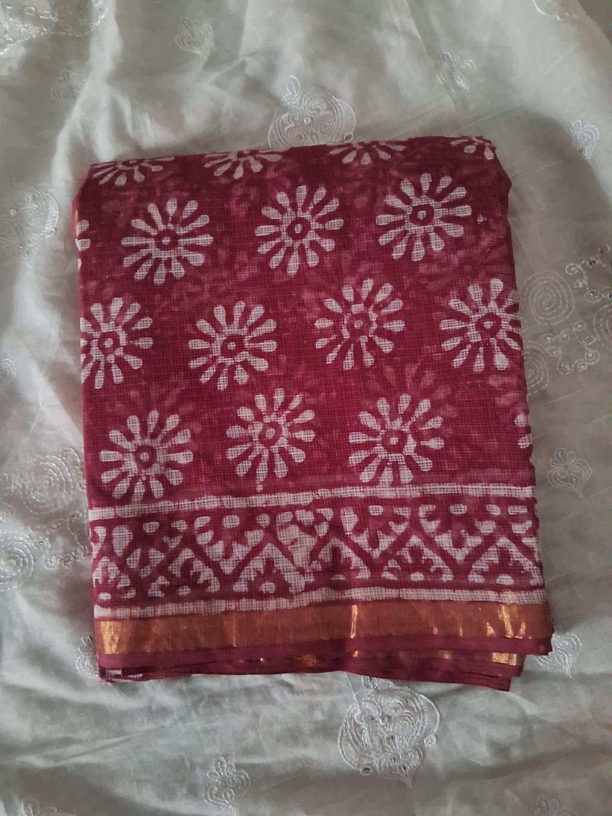 Kota Doria Handblocked print cotton
