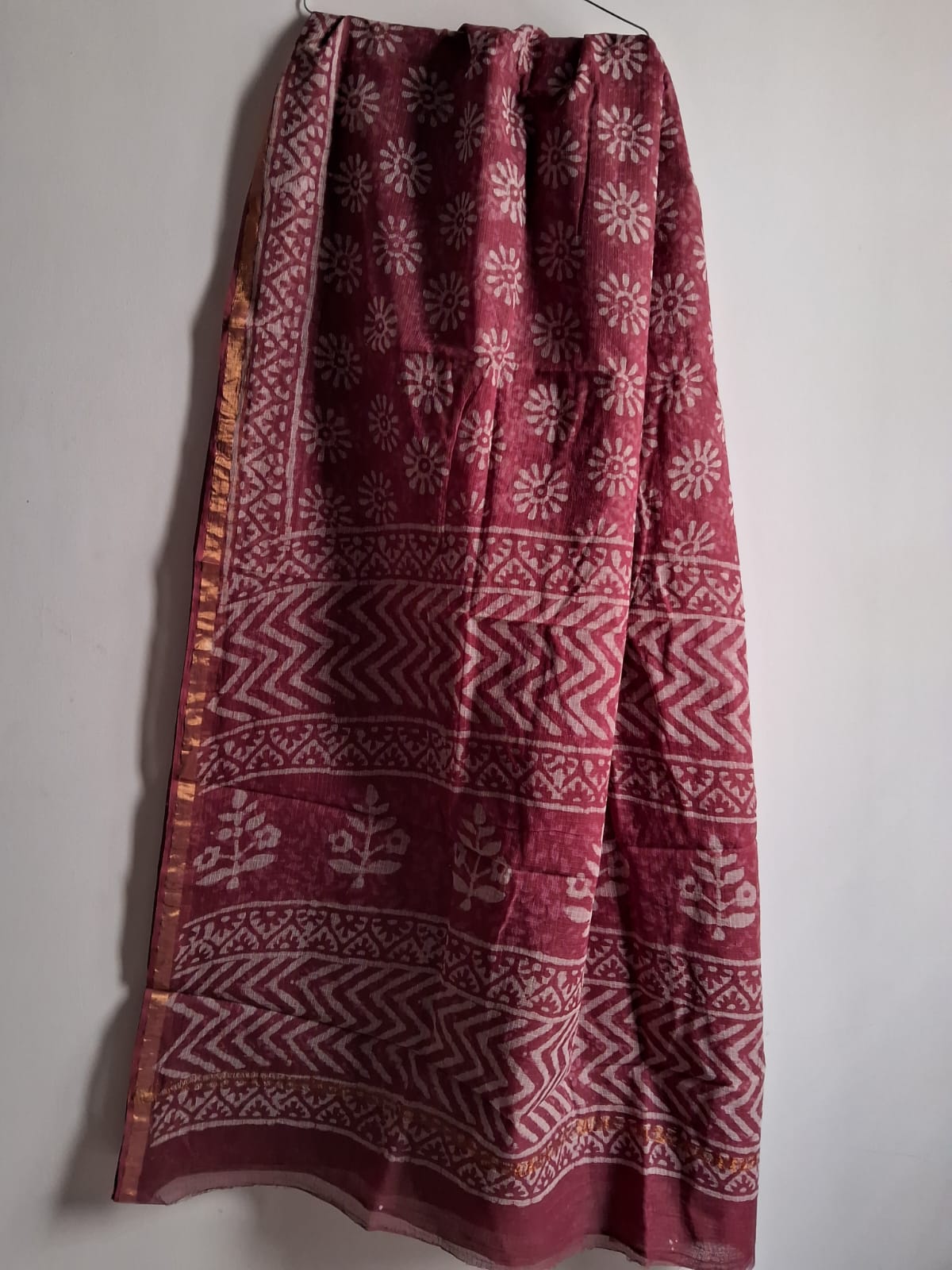 Kota Doria Handblocked print cotton