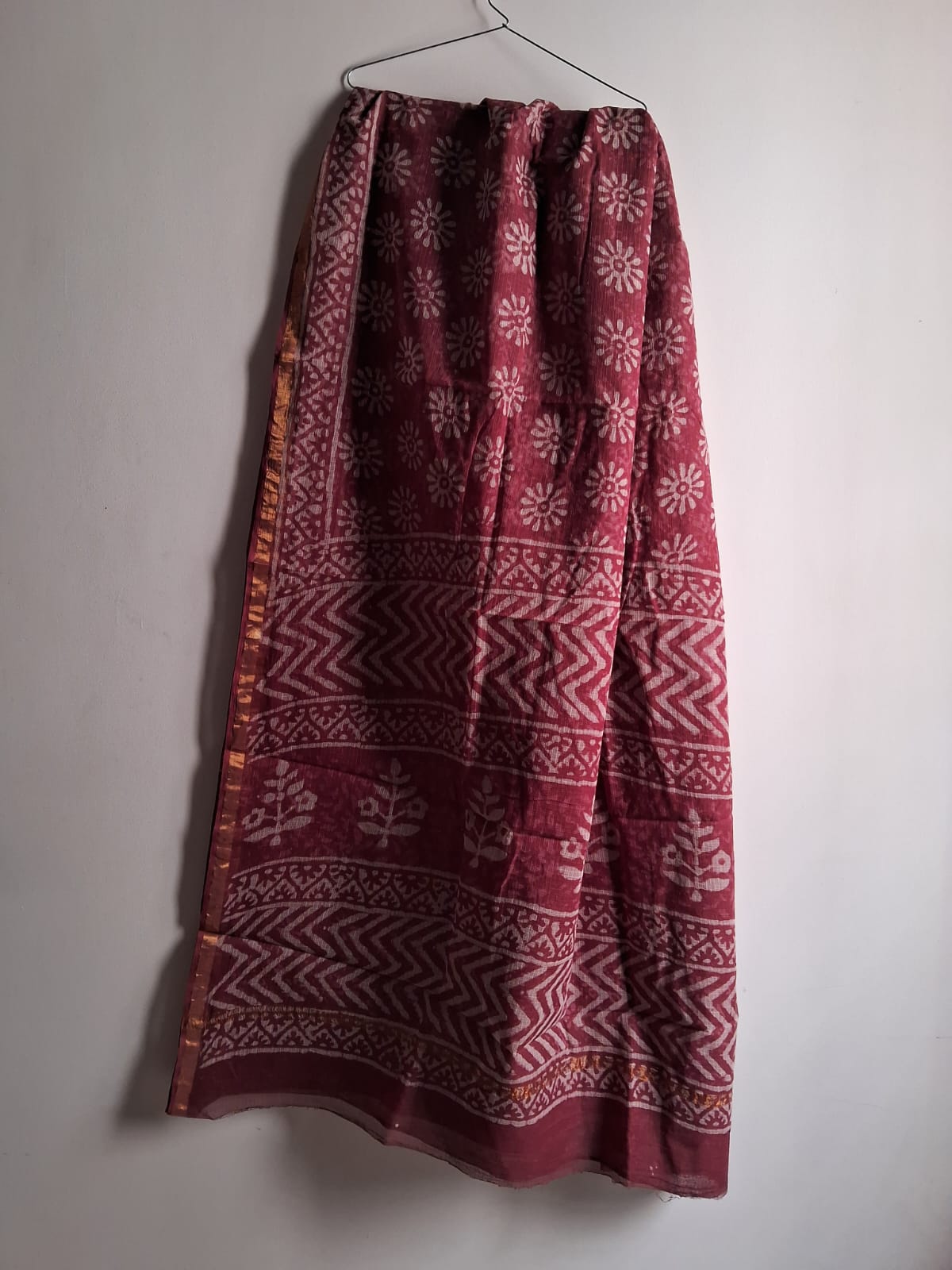 Kota Doria Handblocked print cotton