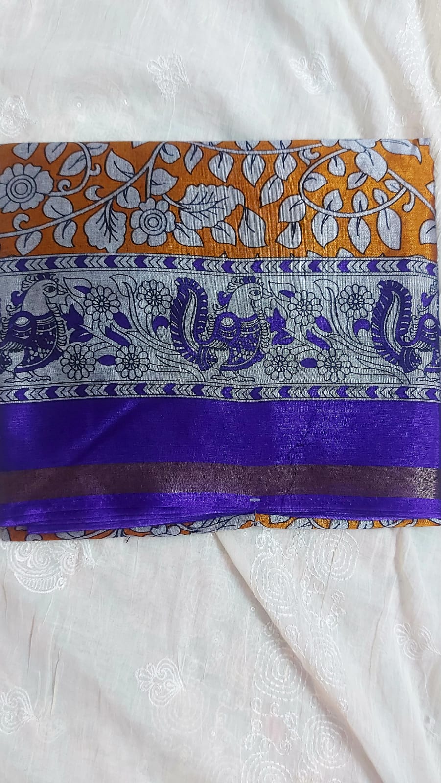 Kalamkari-inspired digital/printed saree