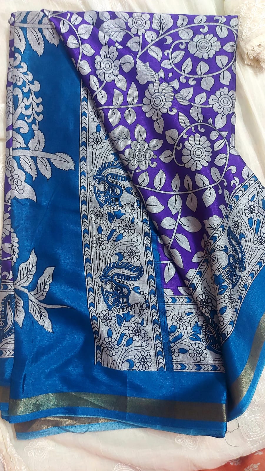 Kalamkari-inspired digital printed saree