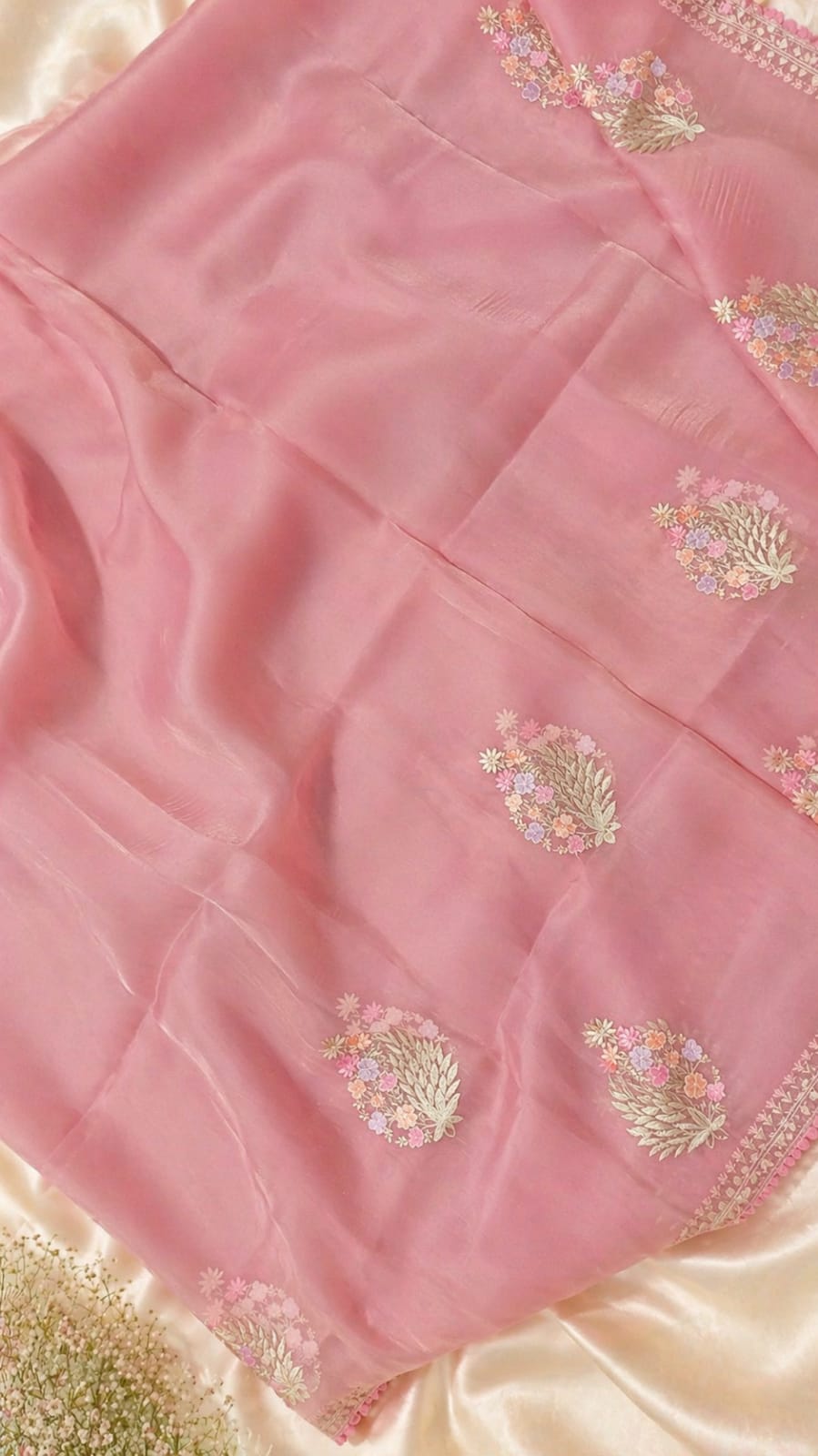 Elegant Soft blush pink organza
