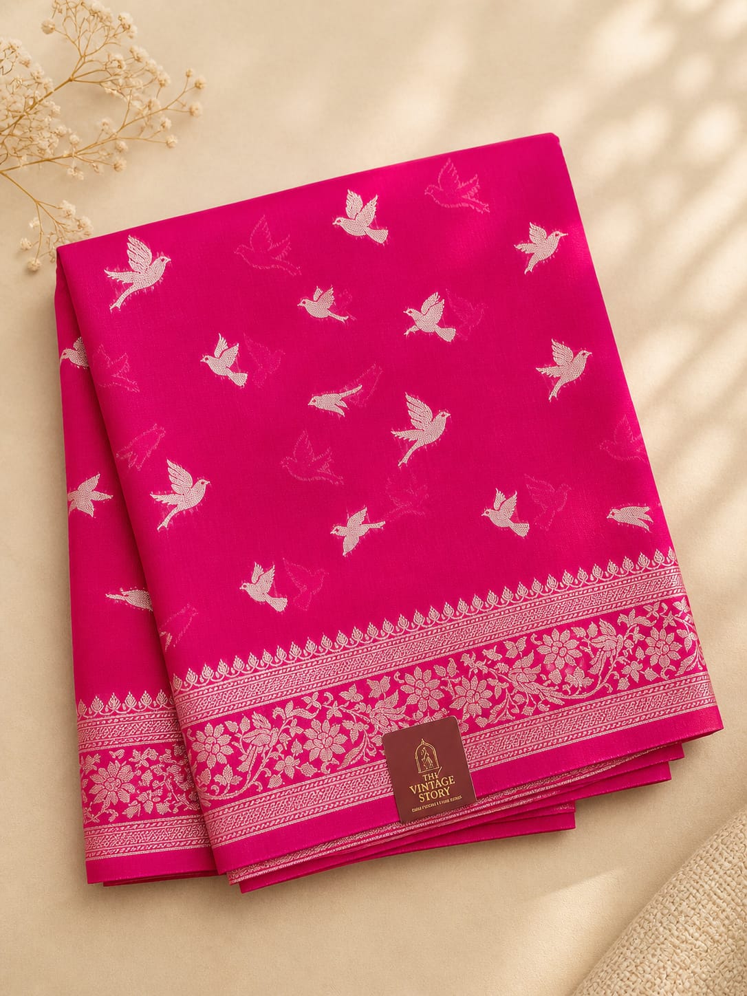 Vibrant rani pink saree