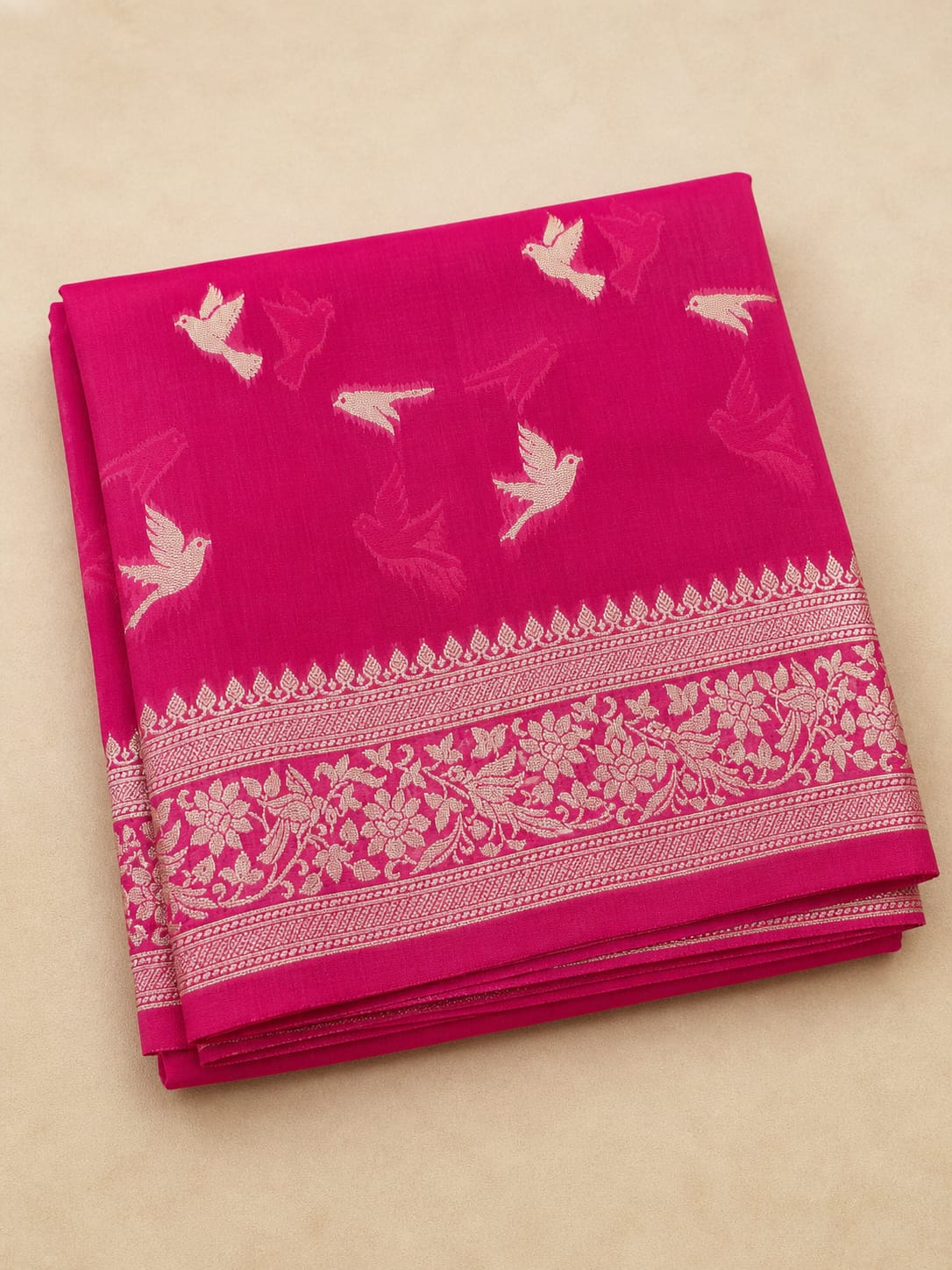 Vibrant rani pink saree
