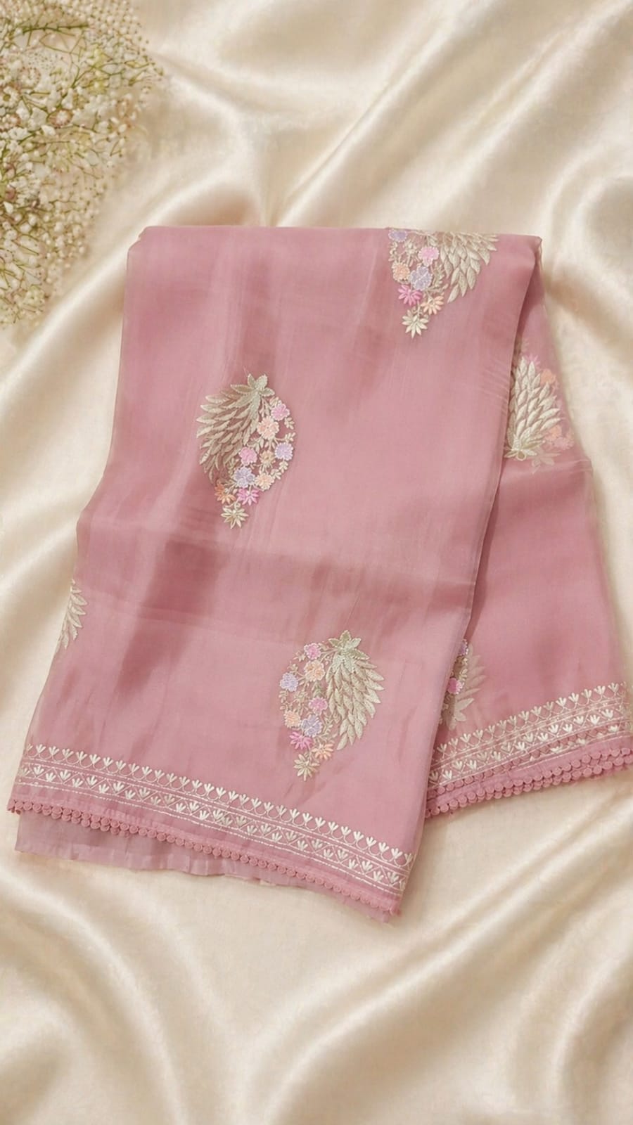 Elegant Soft blush pink organza