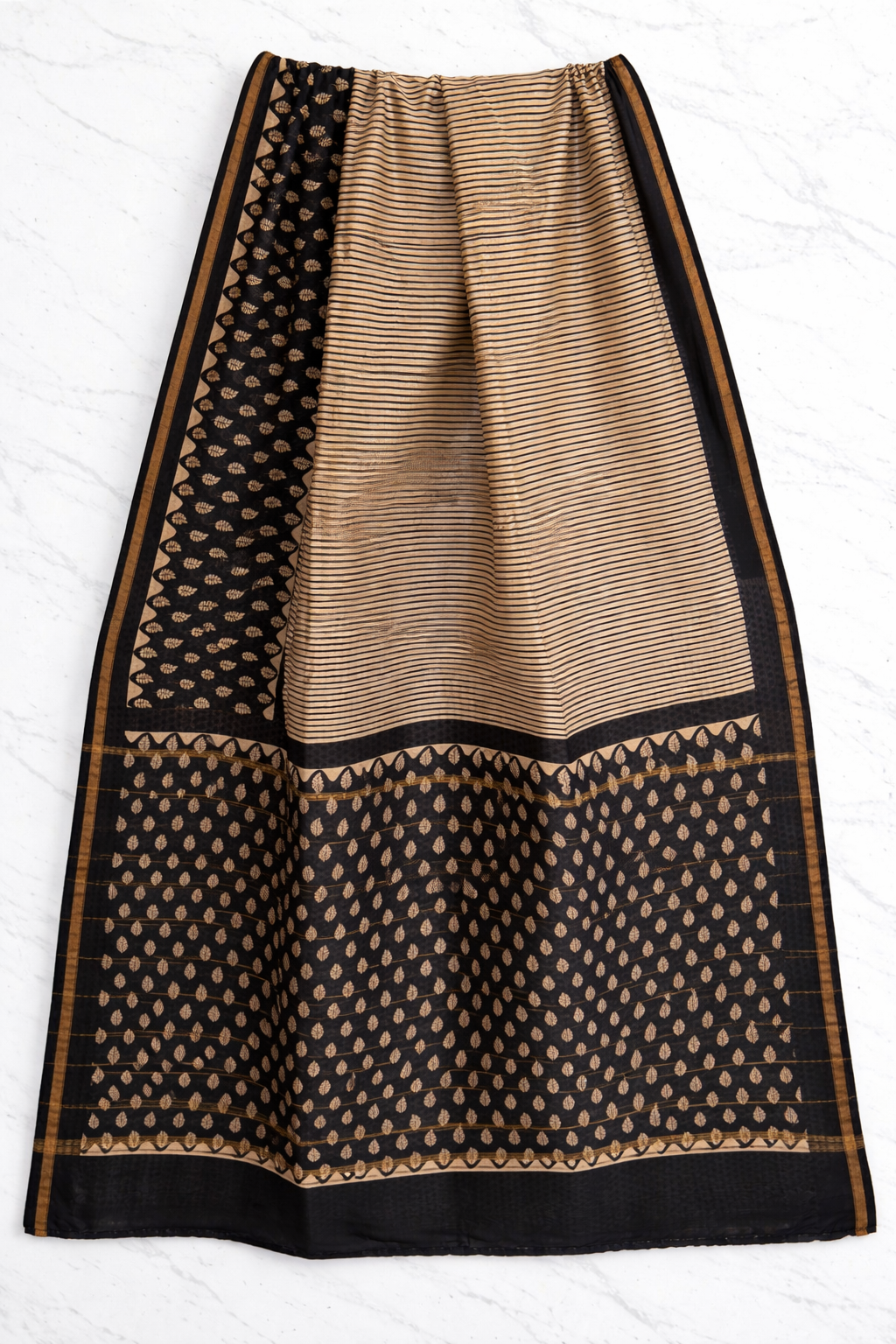 Chanderi Handblock Print Silk Saree